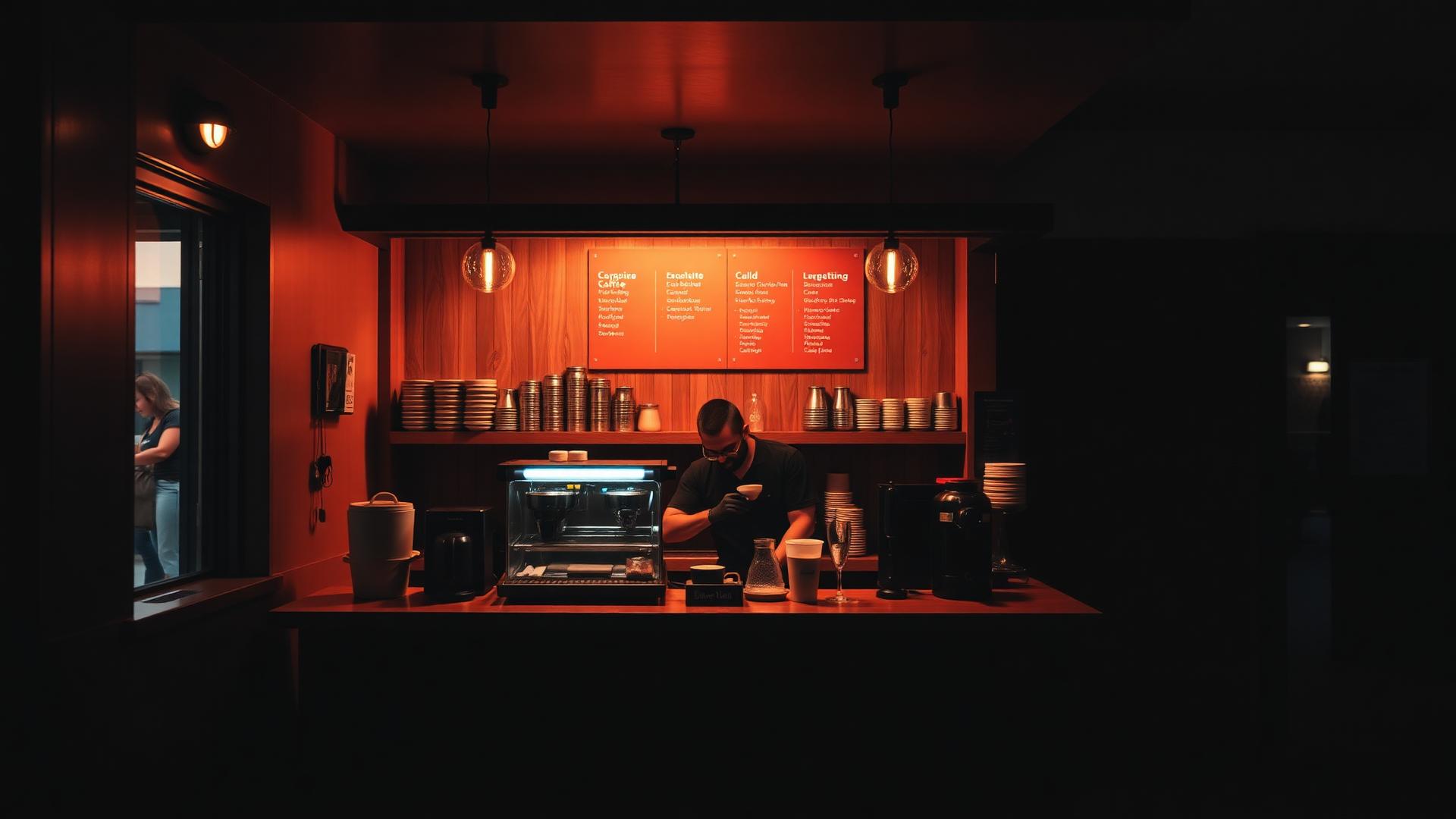 OTD franchise counter with a barista preparing cold coffee